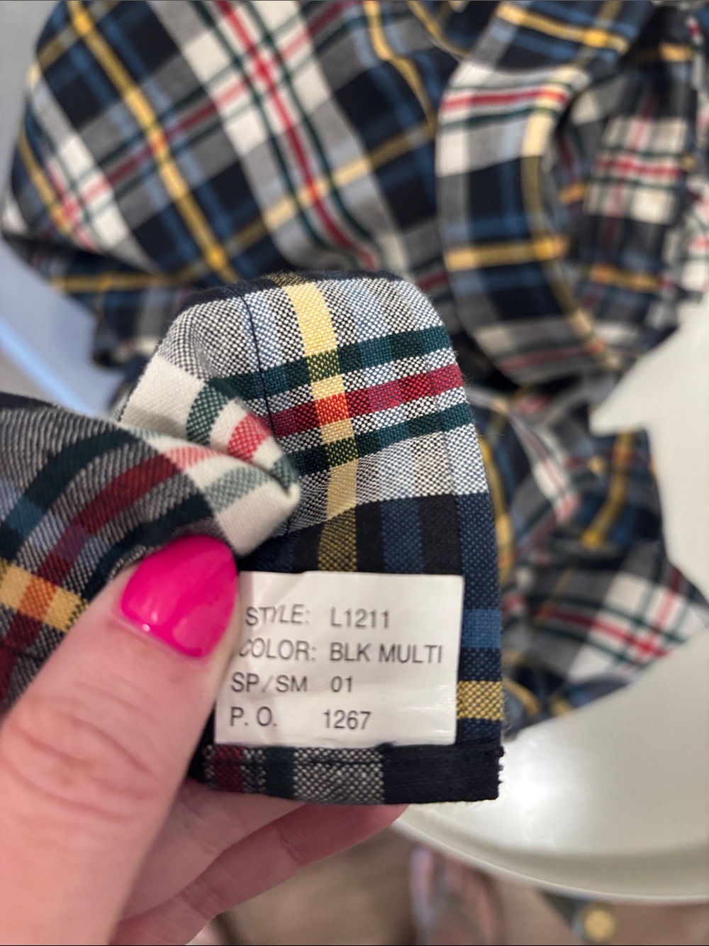 Lucchese Navy, White & Yellow Plaid Button-Down Shirt - Picture 7 of 8
